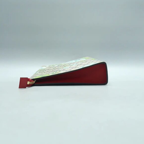 GUCCI Blooms Blue Canvas Clutch Bag 574-021225 - Picture 5 of 11